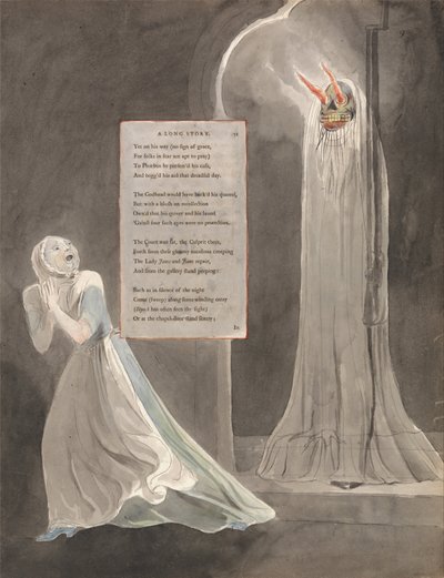 The Poems of Thomas Gray, Design 31, A Long Story by William Blake